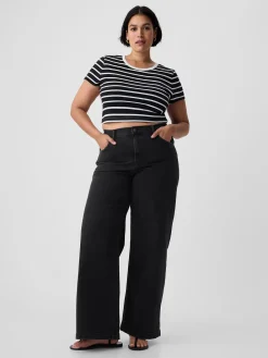 High Rise Stride Wide-Leg Jeans