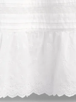 High Rise Tiered Lace-Trim Maxi Skirt