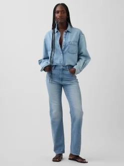 High Rise Twisted-Seam '90s Slim Straight Jeans
