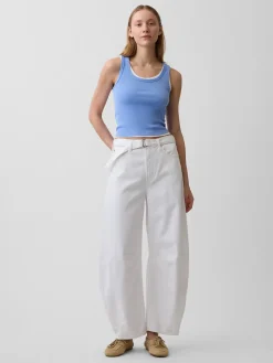 High Rise UltraSoft Belted Horseshoe Jeans