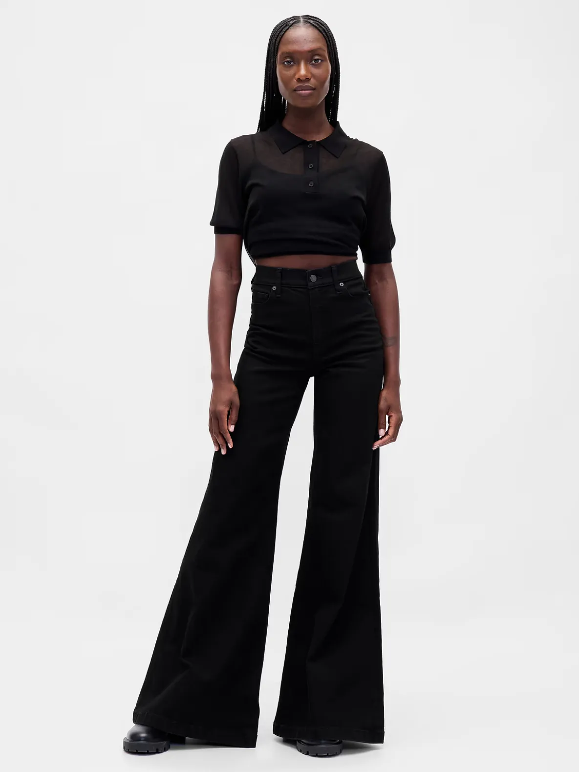 High Rise Wide Flare Jeans