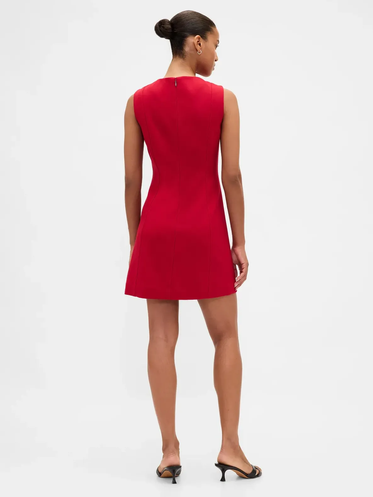 High-Neck Mini Shift Dress