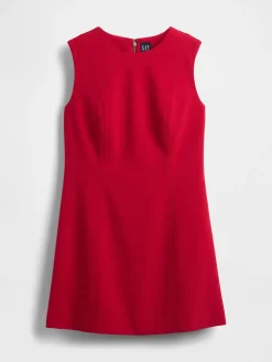 High-Neck Mini Shift Dress