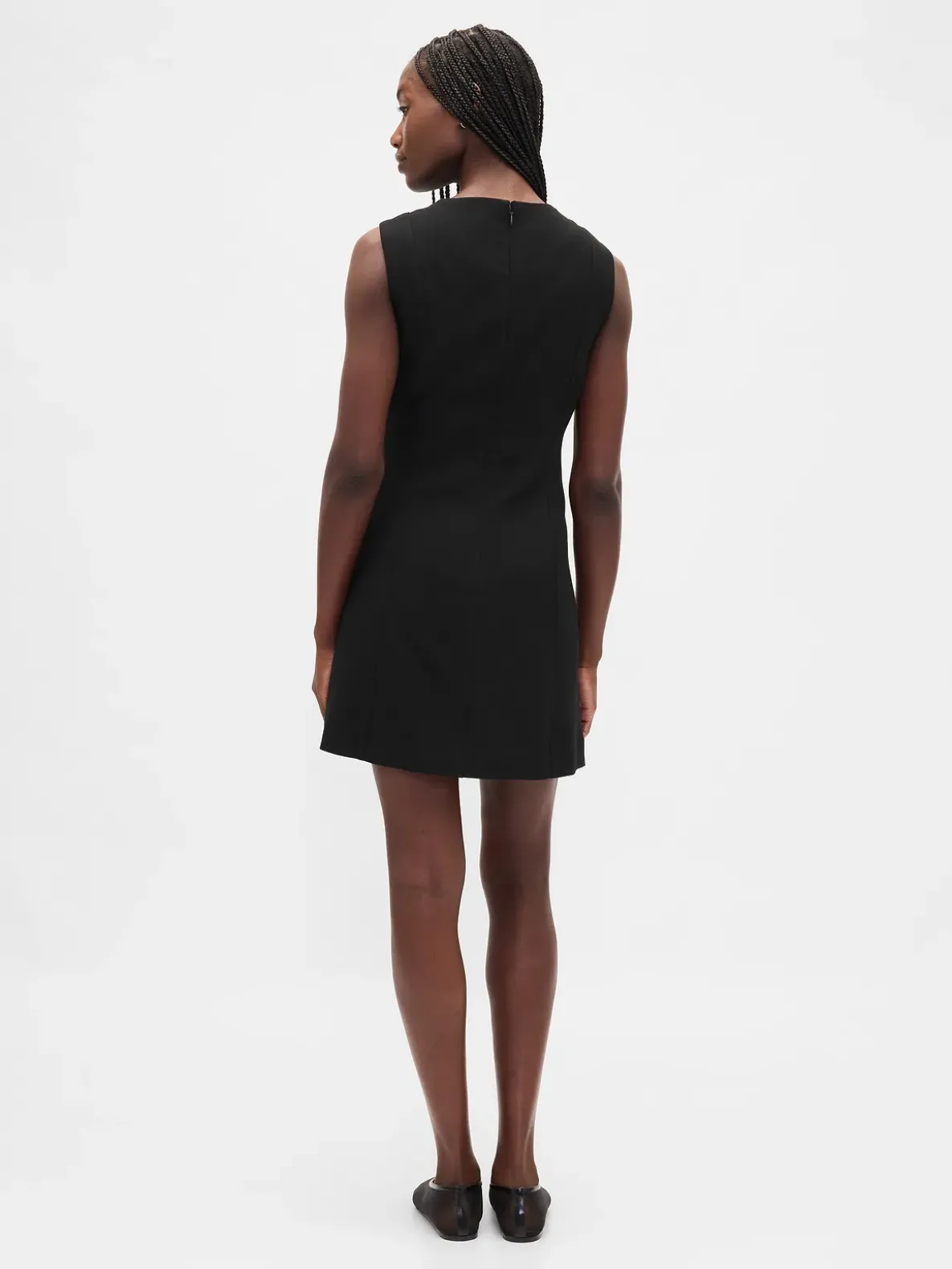 High-Neck Mini Shift Dress