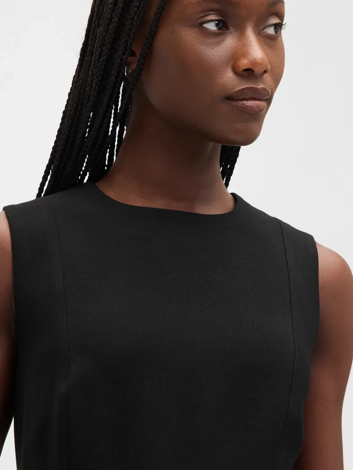 High-Neck Mini Shift Dress