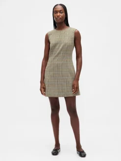 High-Neck Mini Shift Dress