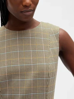 High-Neck Mini Shift Dress