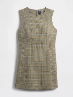 High-Neck Mini Shift Dress