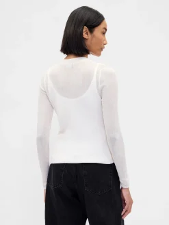 High-Neck Sheer Sweater