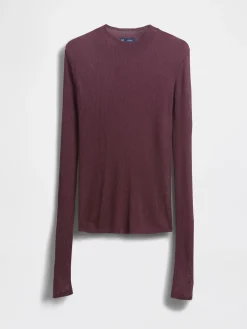 High-Neck Sheer Sweater