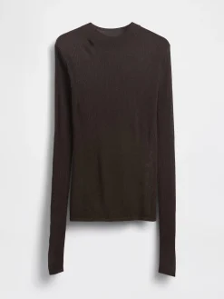 High-Neck Sheer Sweater