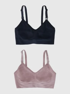 Ingrid and Isabel Basics Maternity Seamless 2 in 1 Nursing and Pumping Bra 2 Pack