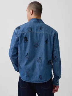 Jean-Michel Basquiat Printed Denim Shirt
