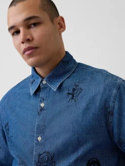Jean-Michel Basquiat Printed Denim Shirt