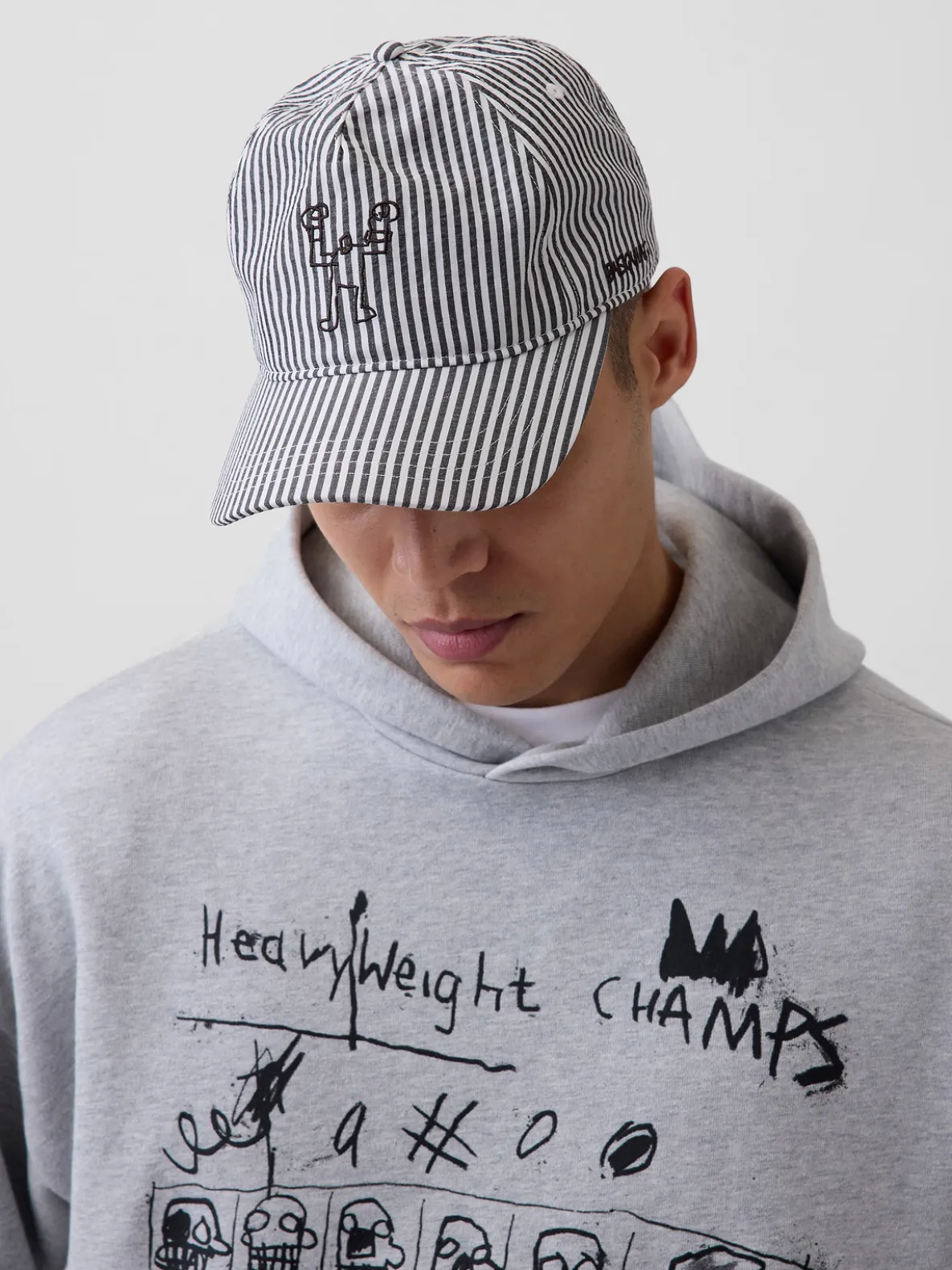 Jean-Michel Basquiat Stripe Baseball Hat