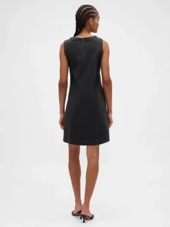 Jewel-Neck Mini Shift Dress