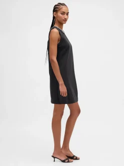 Jewel-Neck Mini Shift Dress