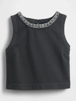 Jewel-Neck Shell Tank Top