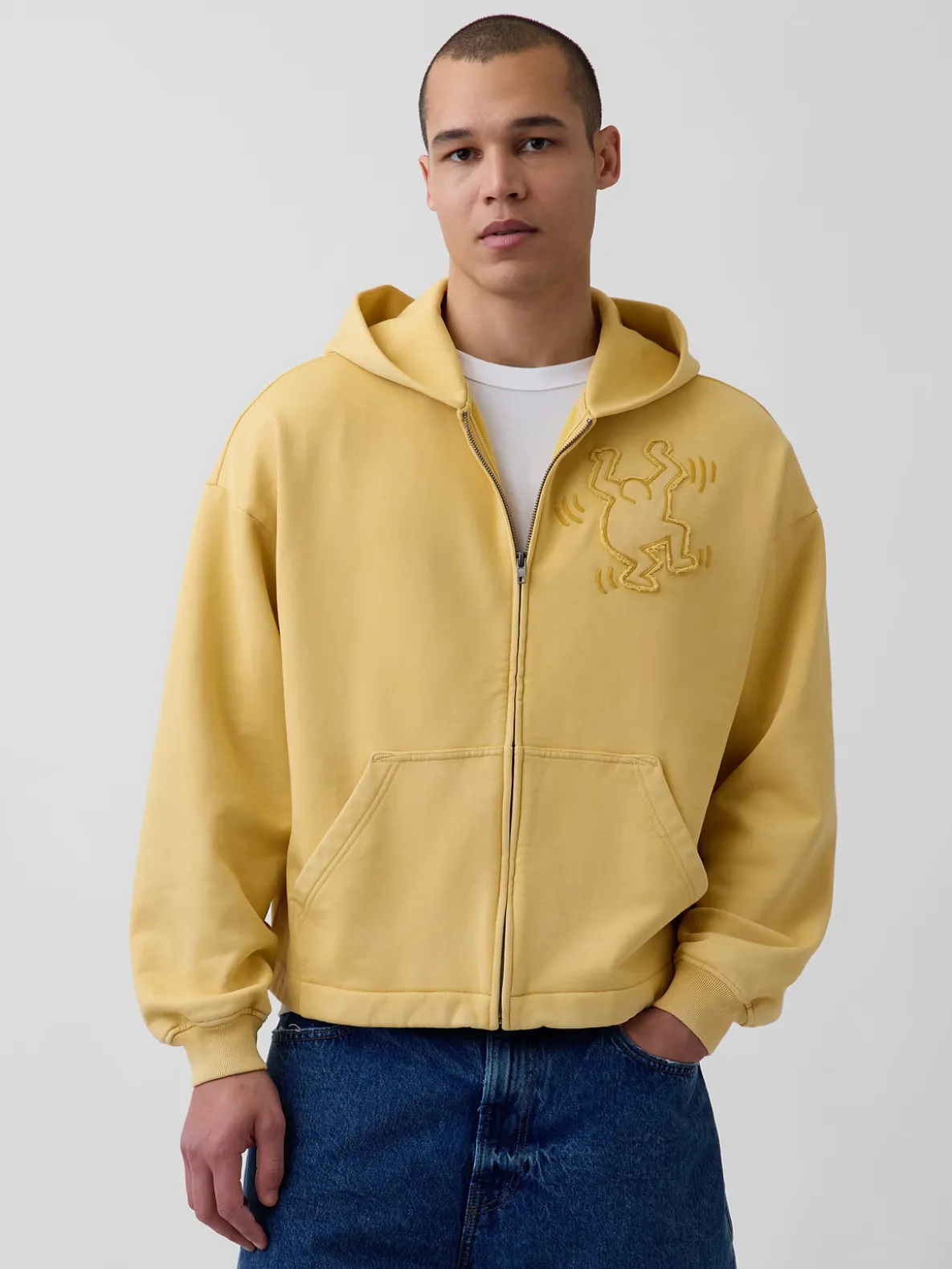 Keith Haring Heavyweight Crop Zip Hoodie