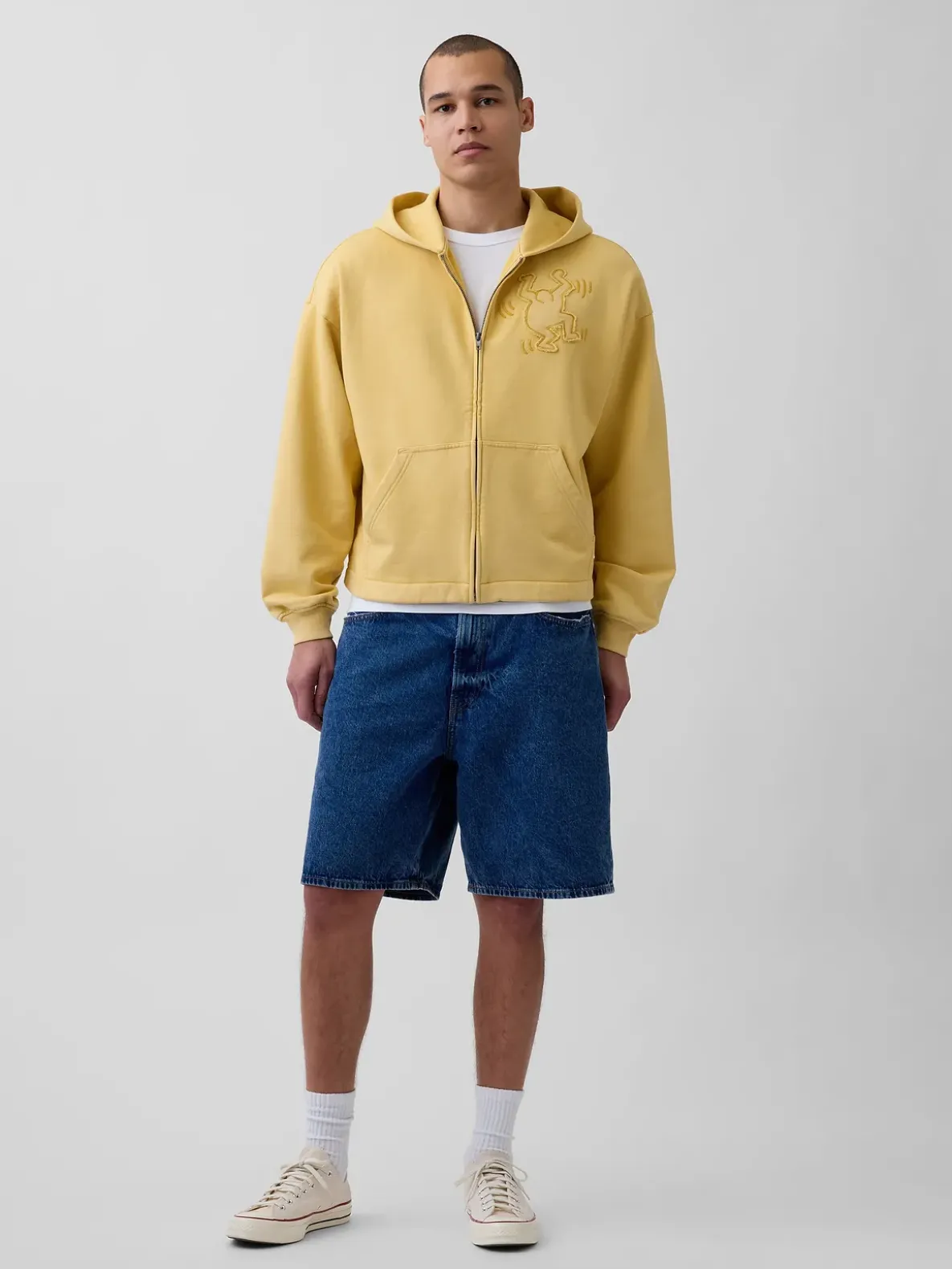 Keith Haring Heavyweight Crop Zip Hoodie