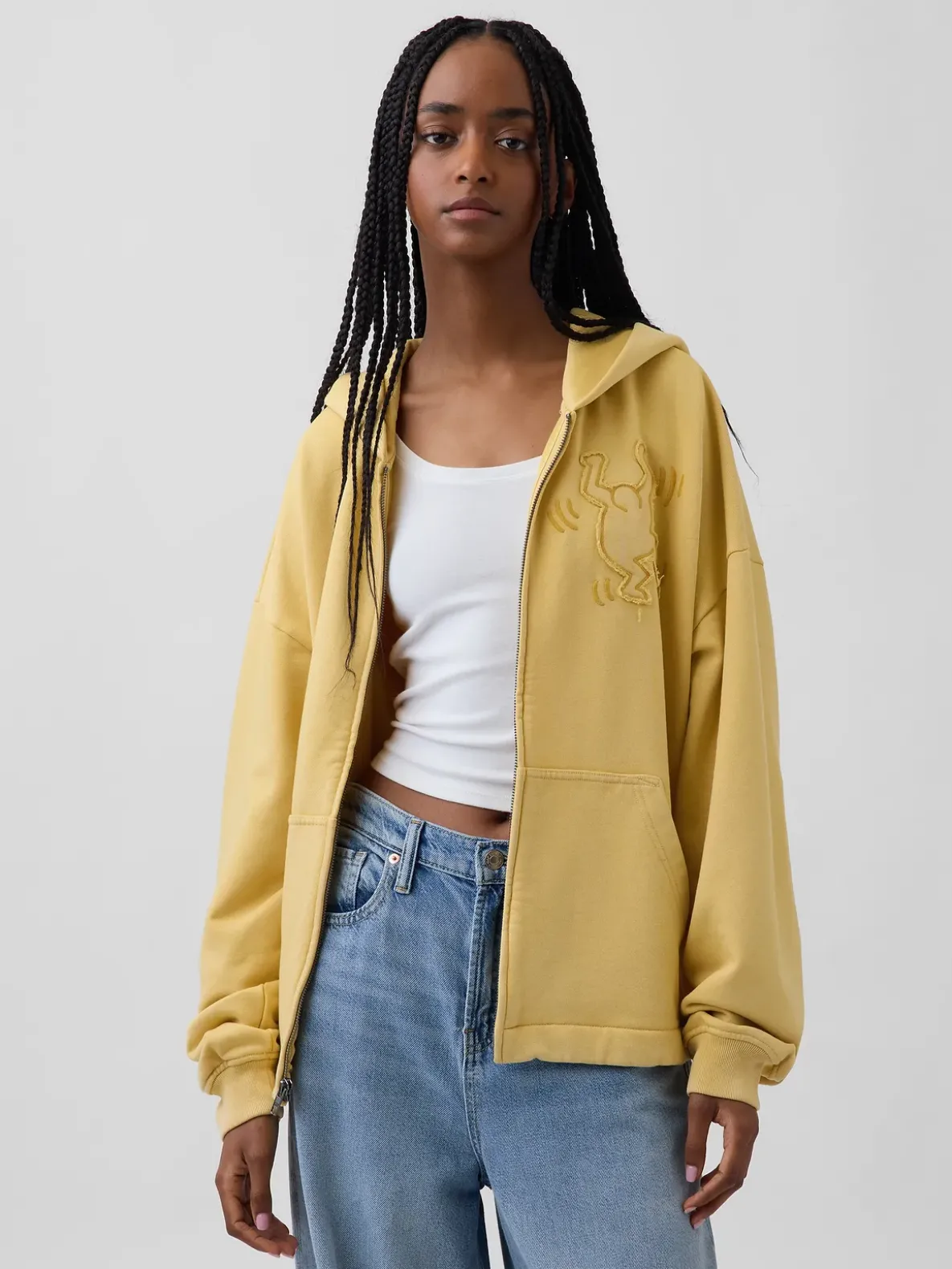 Keith Haring Heavyweight Crop Zip Hoodie