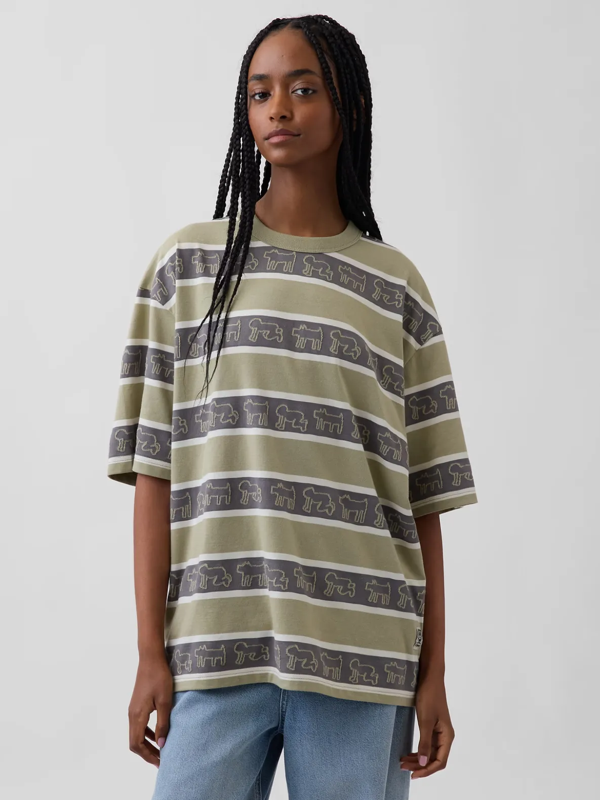 Keith Haring Oversized Stripe T-Shirt