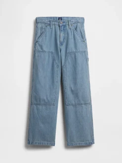 Kids Baggy Stripe Double-Knee Carpenter Jeans