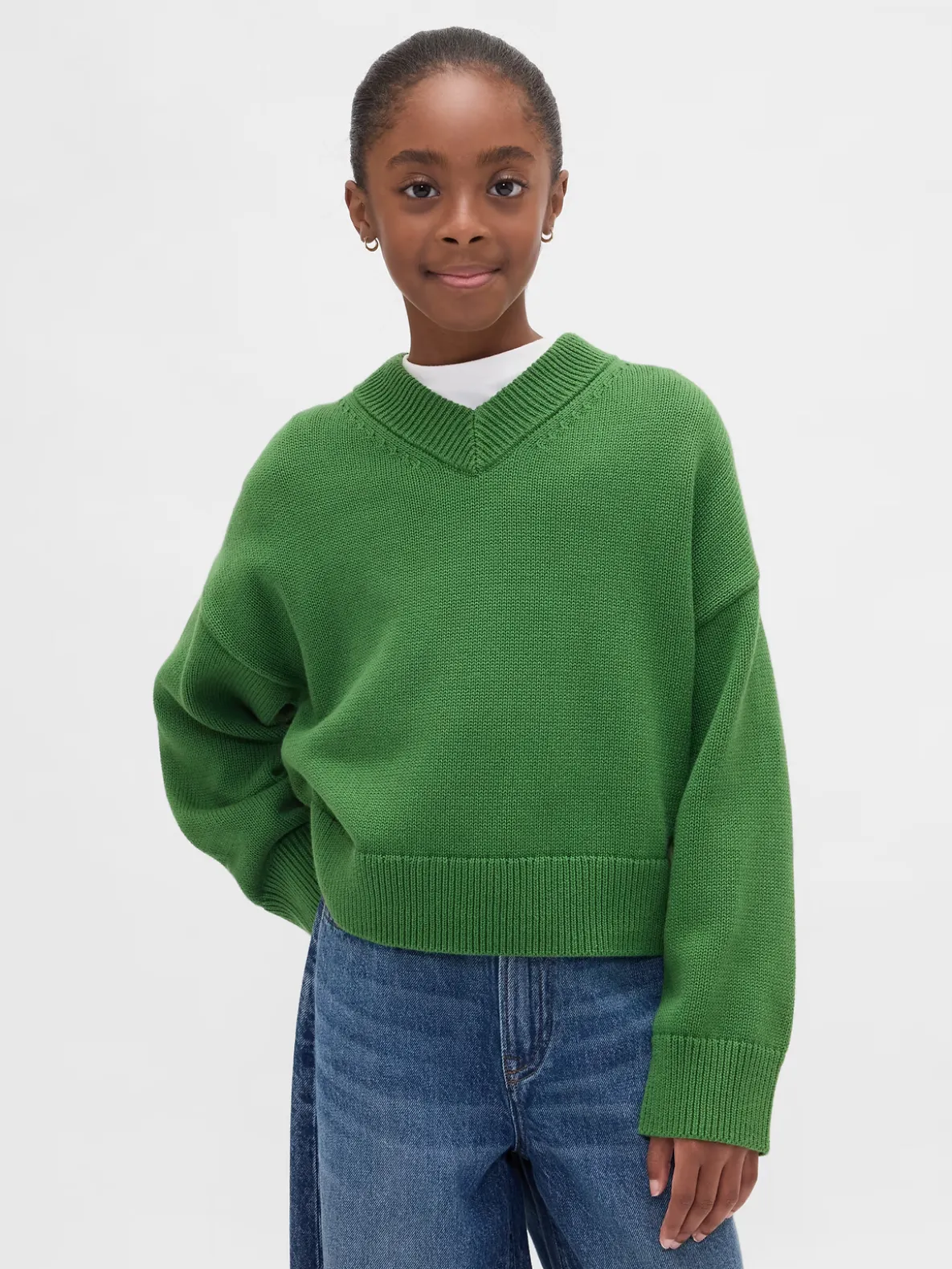Kids Boxy V-Neck Sweater