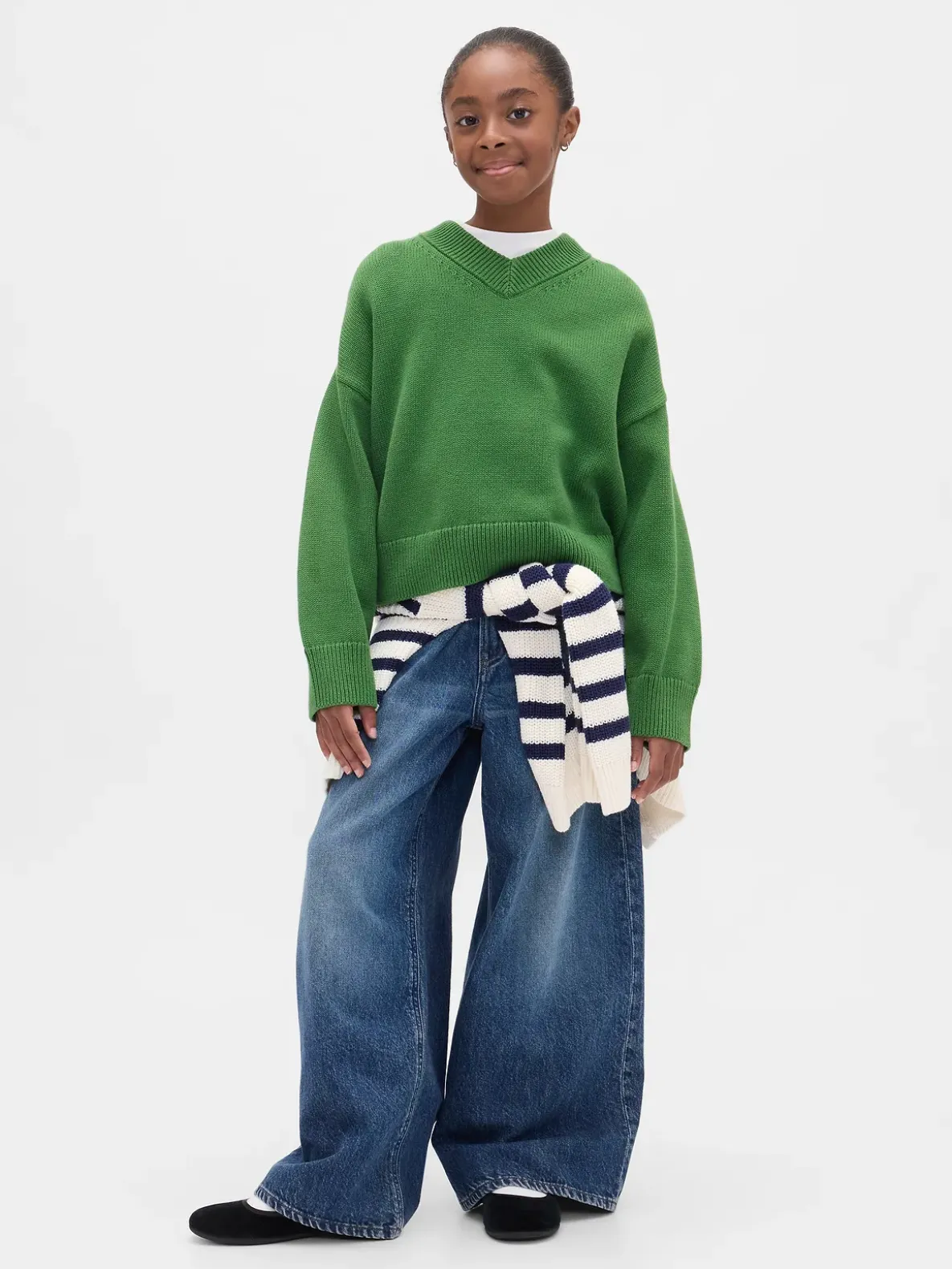 Kids Boxy V-Neck Sweater