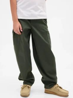 Kids Brushed Cargo Baggy Taper Pants