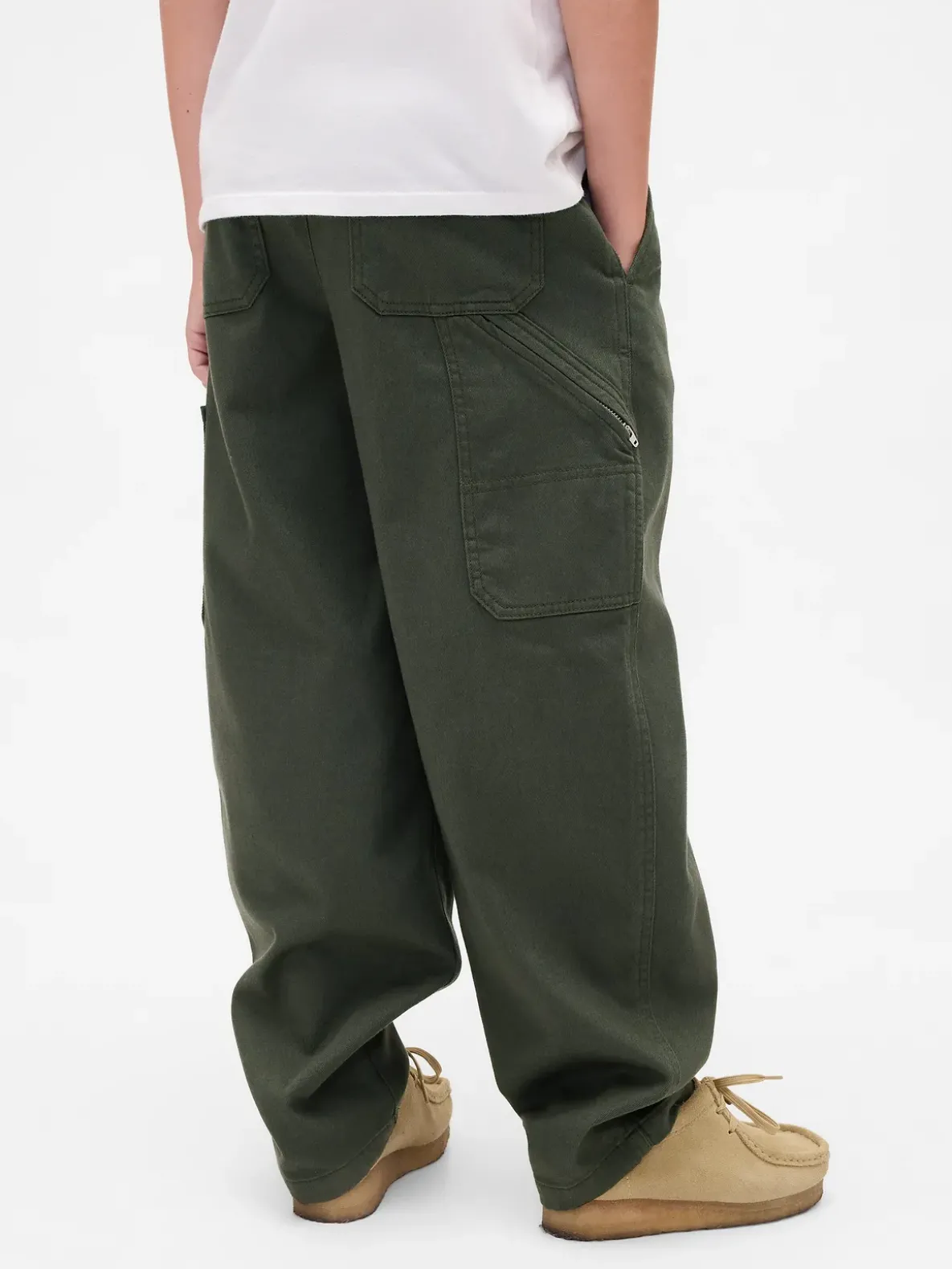 Kids Brushed Cargo Baggy Taper Pants