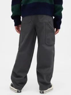 Kids Brushed Cargo Baggy Taper Pants