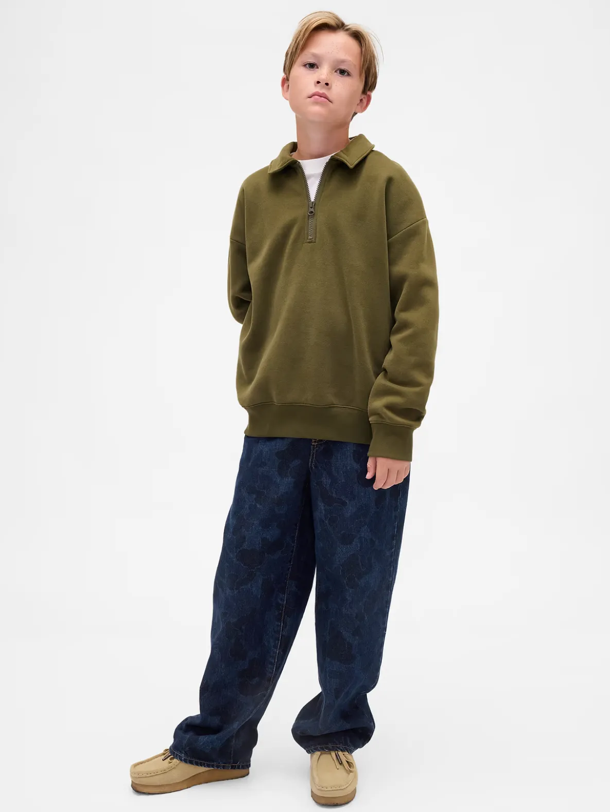 Kids Camo Easy Baggy Jeans