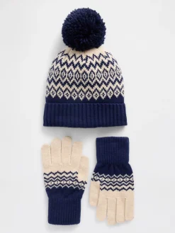Kids CashSoft Fair Isle Hat & Gloves Set