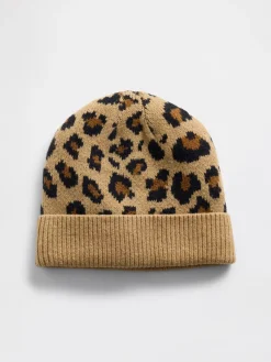 Kids CashSoft Leopard Beanie
