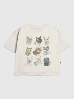 Kids Cat Faces Graphic T-Shirt