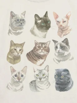 Kids Cat Faces Graphic T-Shirt