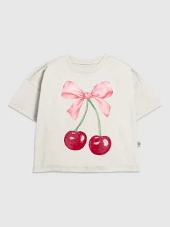 Kids Cherry Bow Graphic T-Shirt