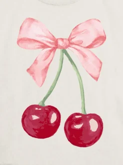 Kids Cherry Bow Graphic T-Shirt