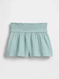Kids Cotton Gauze Butterfly-Hem Shorts
