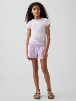 Kids Cotton Gauze Butterfly-Hem Shorts