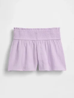 Kids Cotton Gauze Butterfly-Hem Shorts