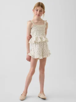 Kids Cotton Gauze Easy Ruffle Shorts