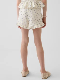 Kids Cotton Gauze Easy Ruffle Shorts