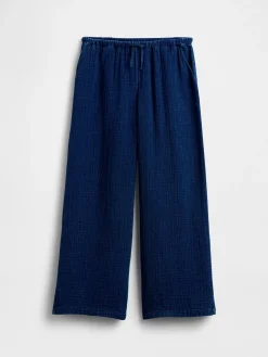 Kids Cotton Gauze Relaxed Wide-Leg Pants