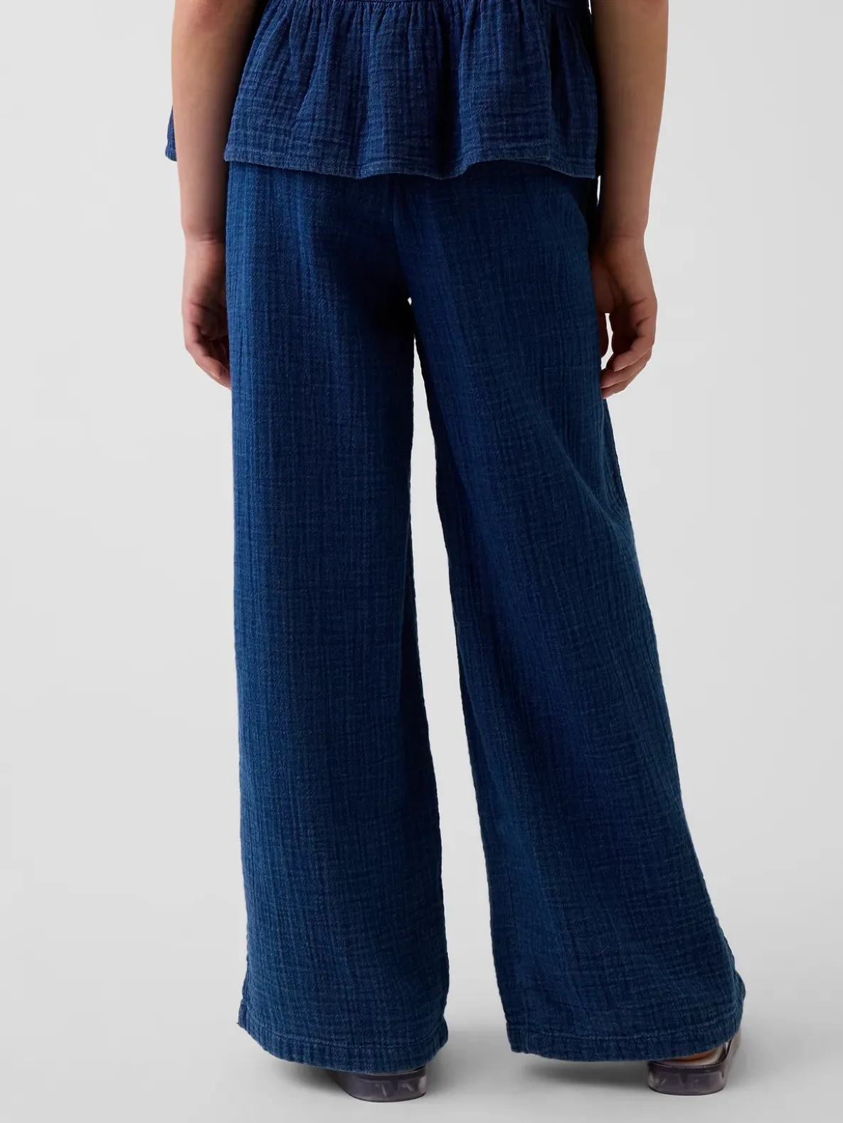 Kids Cotton Gauze Relaxed Wide-Leg Pants