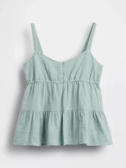 Kids Cotton Gauze Tiered Tank Top