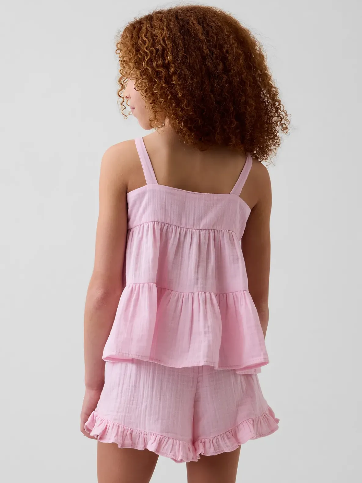 Kids Cotton Gauze Tiered Tank Top