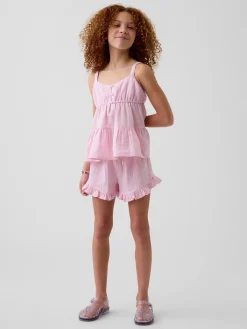Kids Cotton Gauze Tiered Tank Top