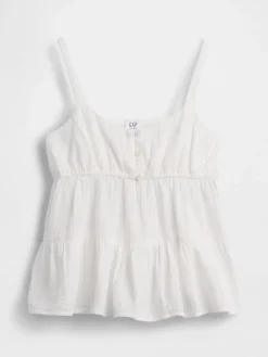 Kids Cotton Gauze Tiered Tank Top